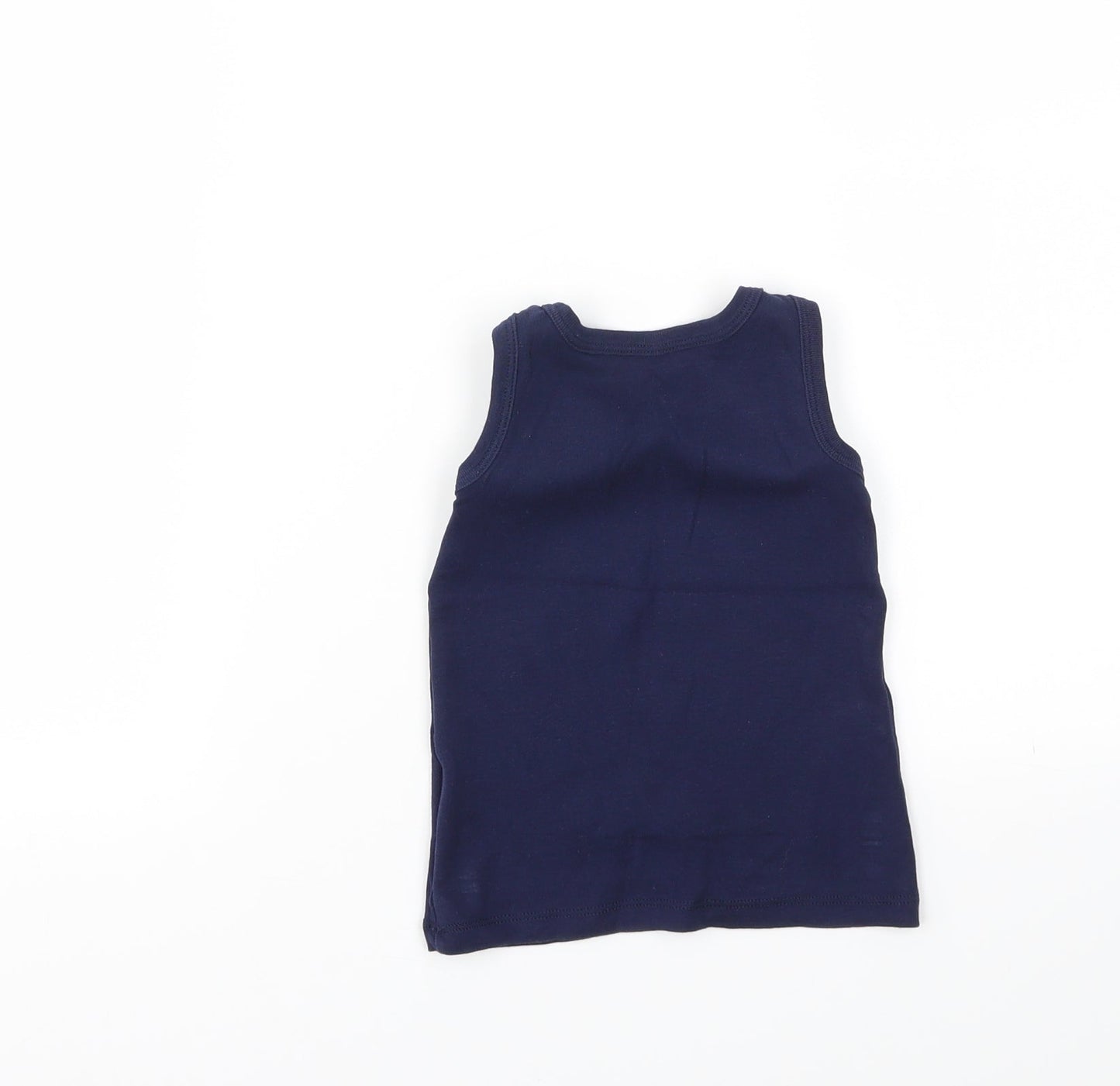 M&S Girls Blue   Basic T-Shirt Size 2-3 Years