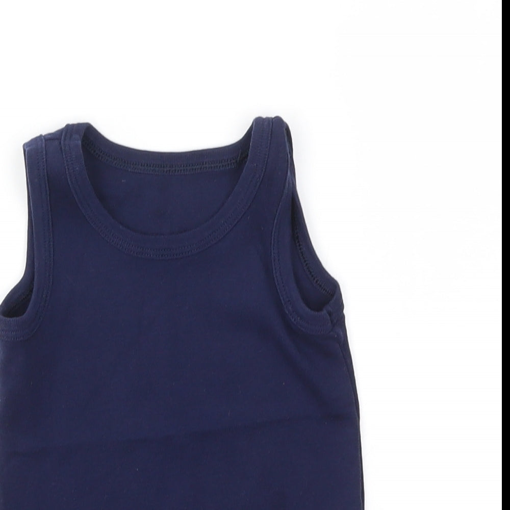 M&S Girls Blue   Basic T-Shirt Size 2-3 Years