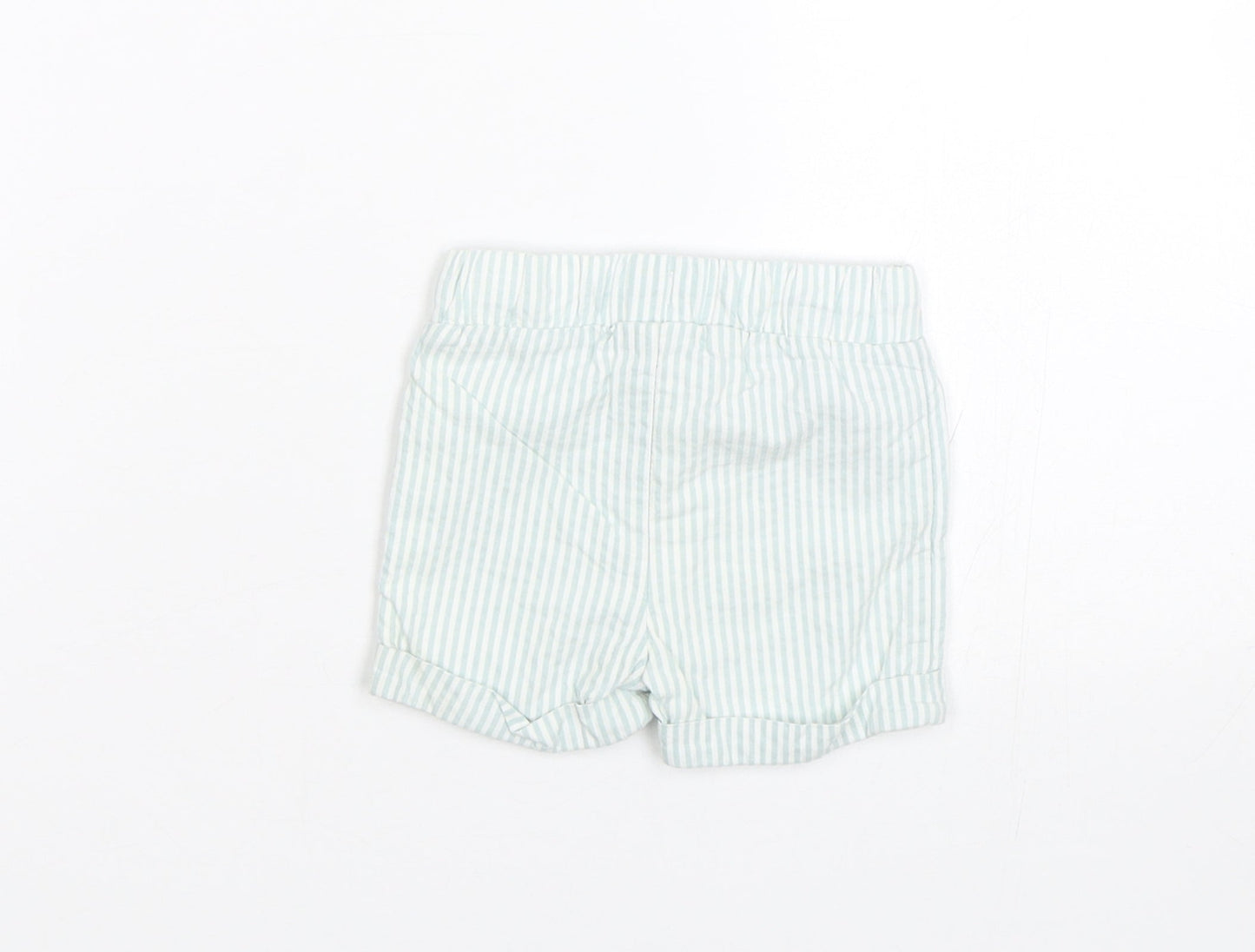 M&S  Baby Blue Striped  Cropped Trousers Size 0-3 Months