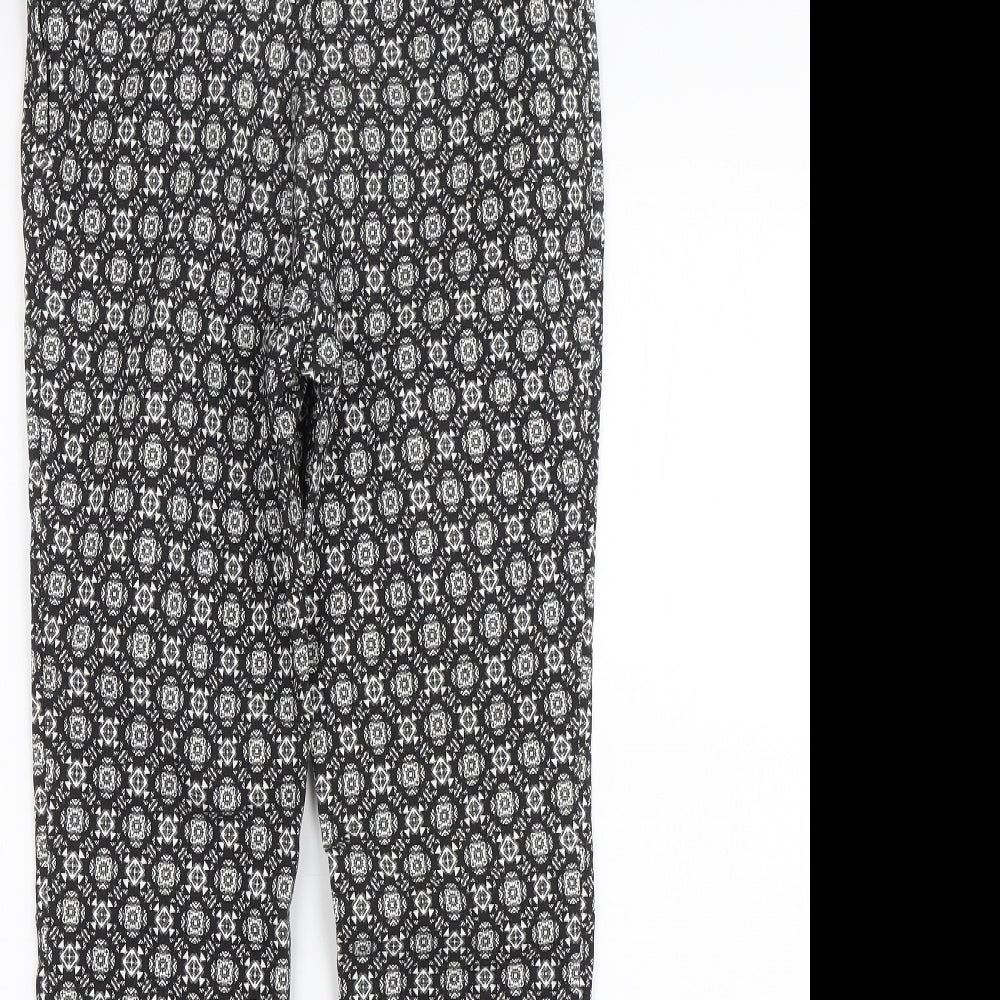 Atmosphere Womens Black Paisley  Capri Trousers Size 8 L27 in