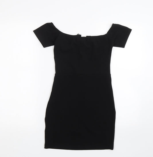 PRETTYLITTLETHING Womens Black   Wrap Dress  Size S