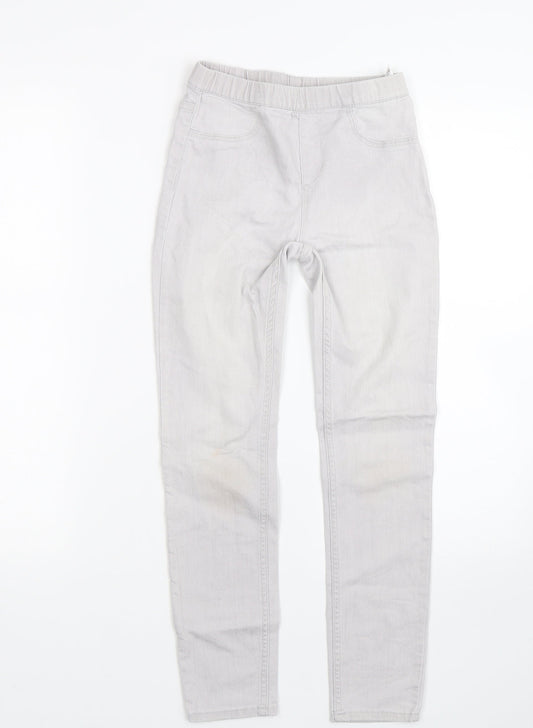 H&M Girls Grey  Denim Jegging Jeans Size 9-10 Years