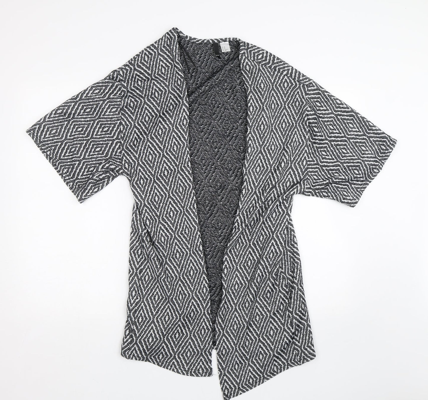 H&M Womens Black Argyle/Diamond  Cardigan Jumper Size S