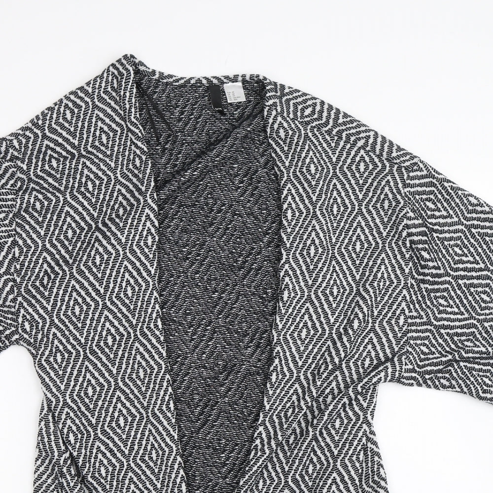 H&M Womens Black Argyle/Diamond  Cardigan Jumper Size S