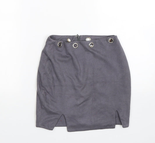 OHPOLLY Womens Grey   Bandage Skirt Size 10