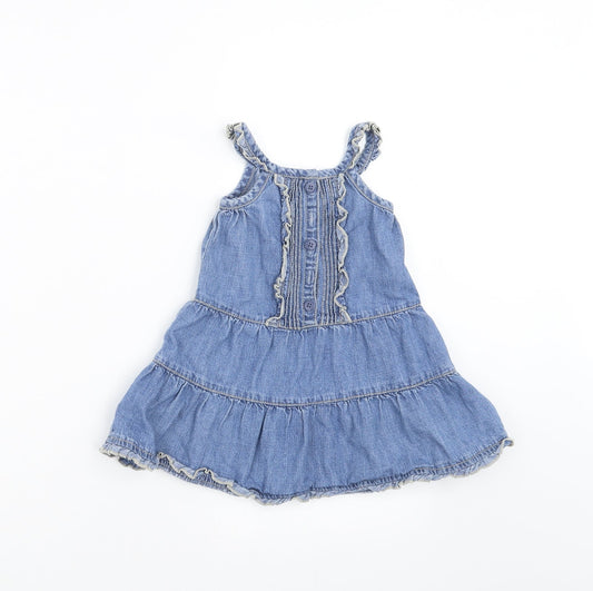 George Girls Blue  Denim Trapeze & Swing  Size 9-12 Months