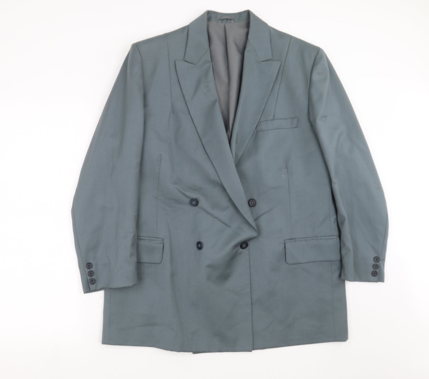 Preworn Mens Green Striped  Jacket Suit Jacket Size 42