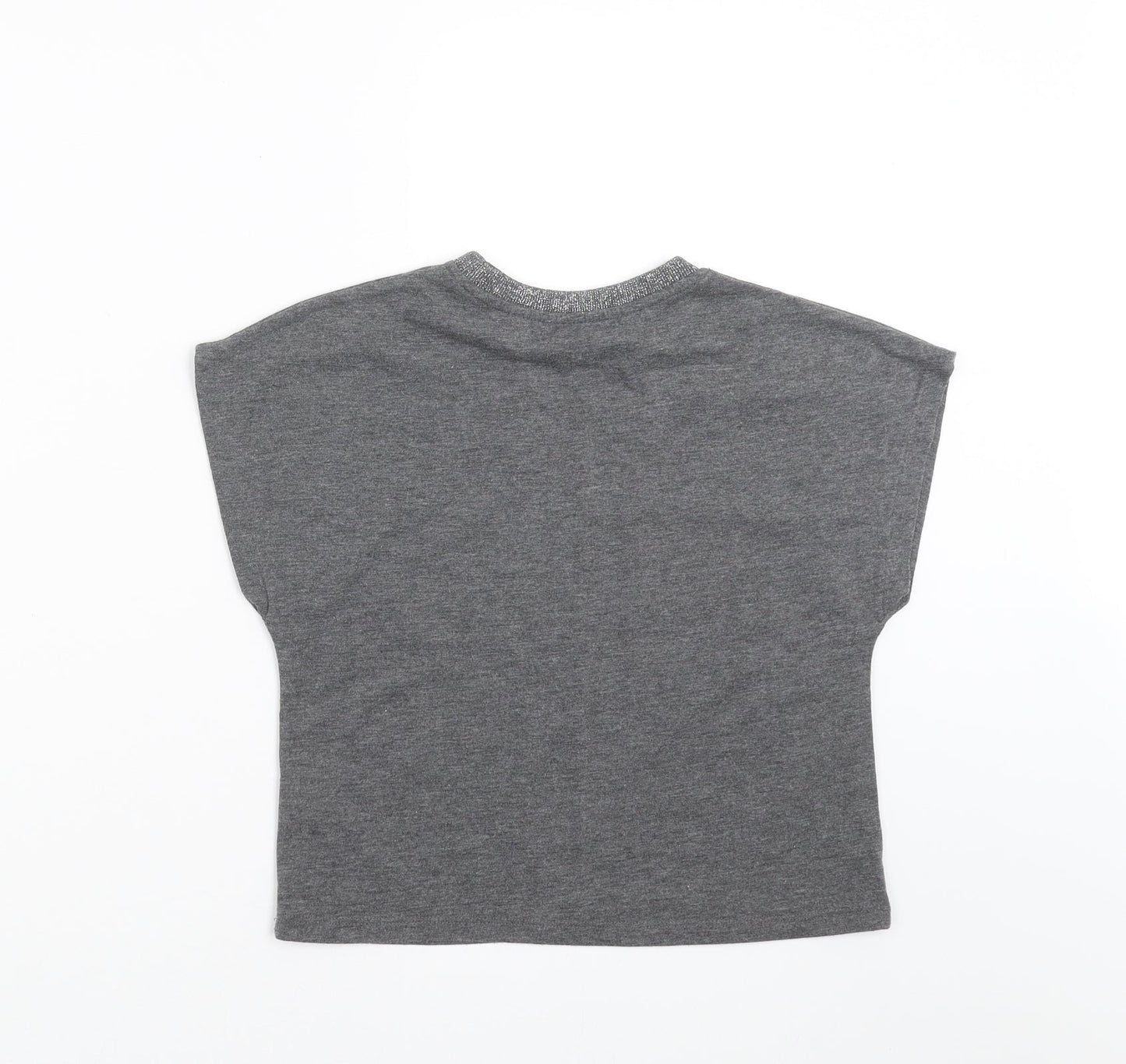 outfit kids Girls Grey   Basic T-Shirt Size 5 Years  - rock & pearl