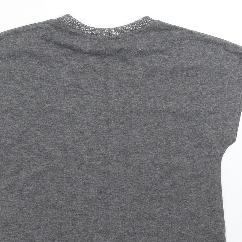 outfit kids Girls Grey   Basic T-Shirt Size 5 Years  - rock & pearl