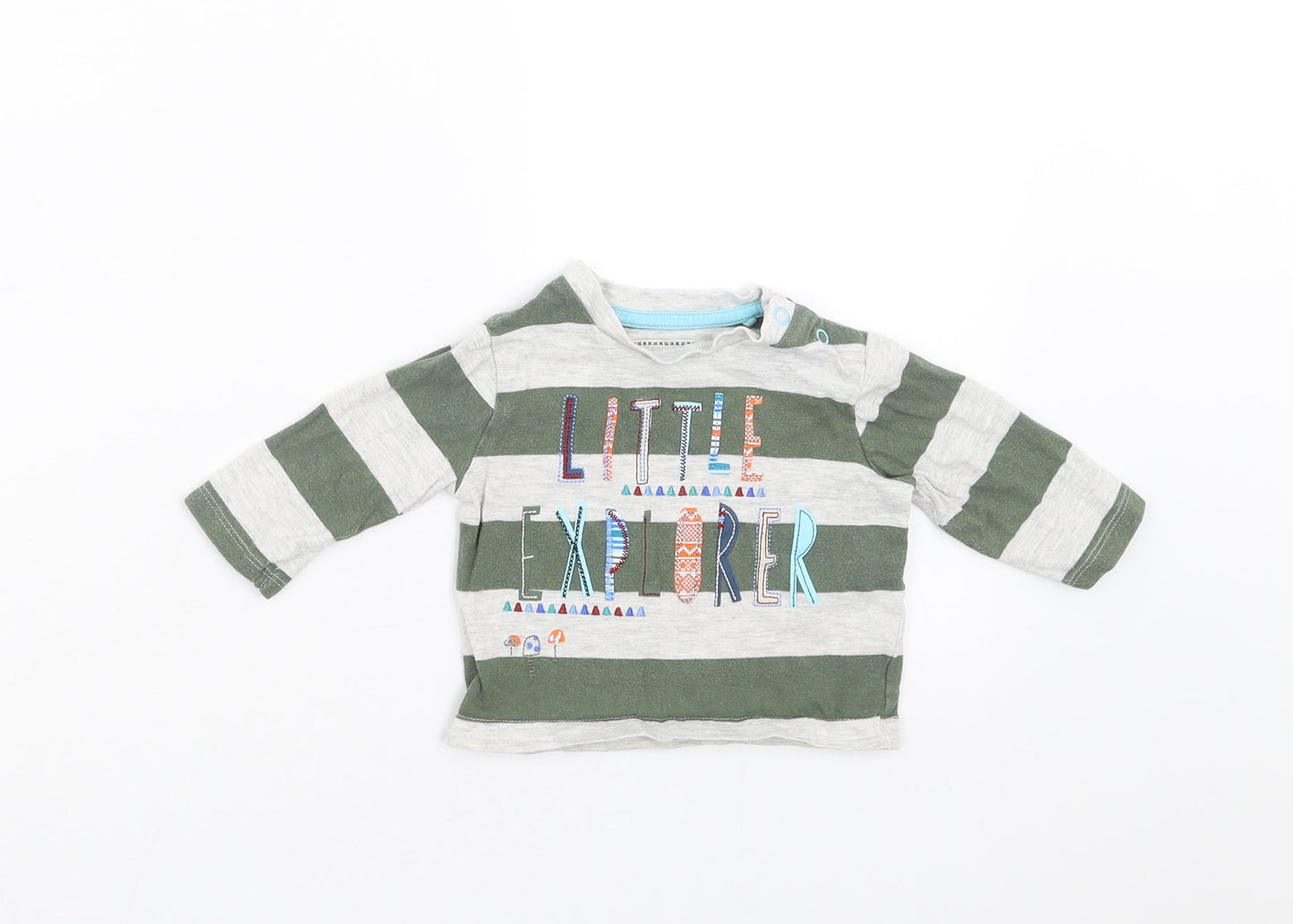 TU Baby Green Striped  Basic T-Shirt Size 0-3 Months  - Little Explorer