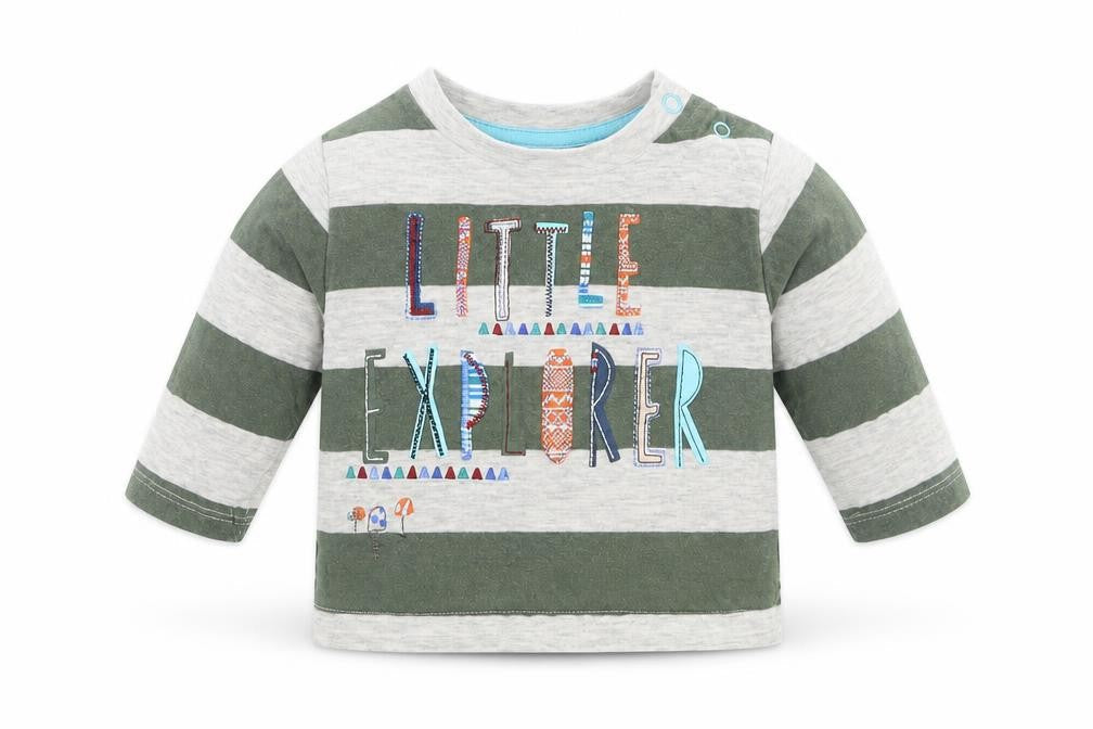 TU Baby Green Striped  Basic T-Shirt Size 0-3 Months  - Little Explorer