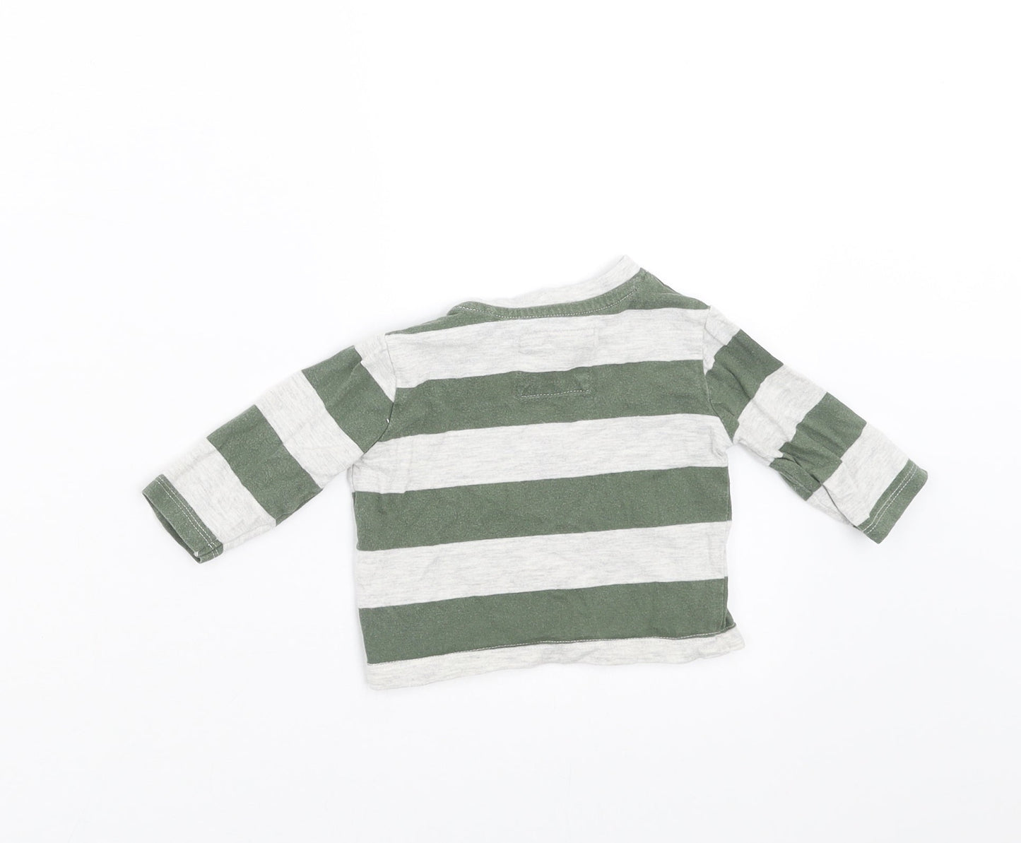 TU Baby Green Striped  Basic T-Shirt Size 0-3 Months  - Little Explorer