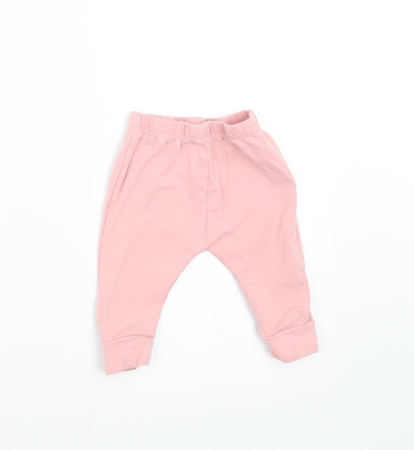 Preworn Girls Pink   Jogger Trousers Size 3-6 Months