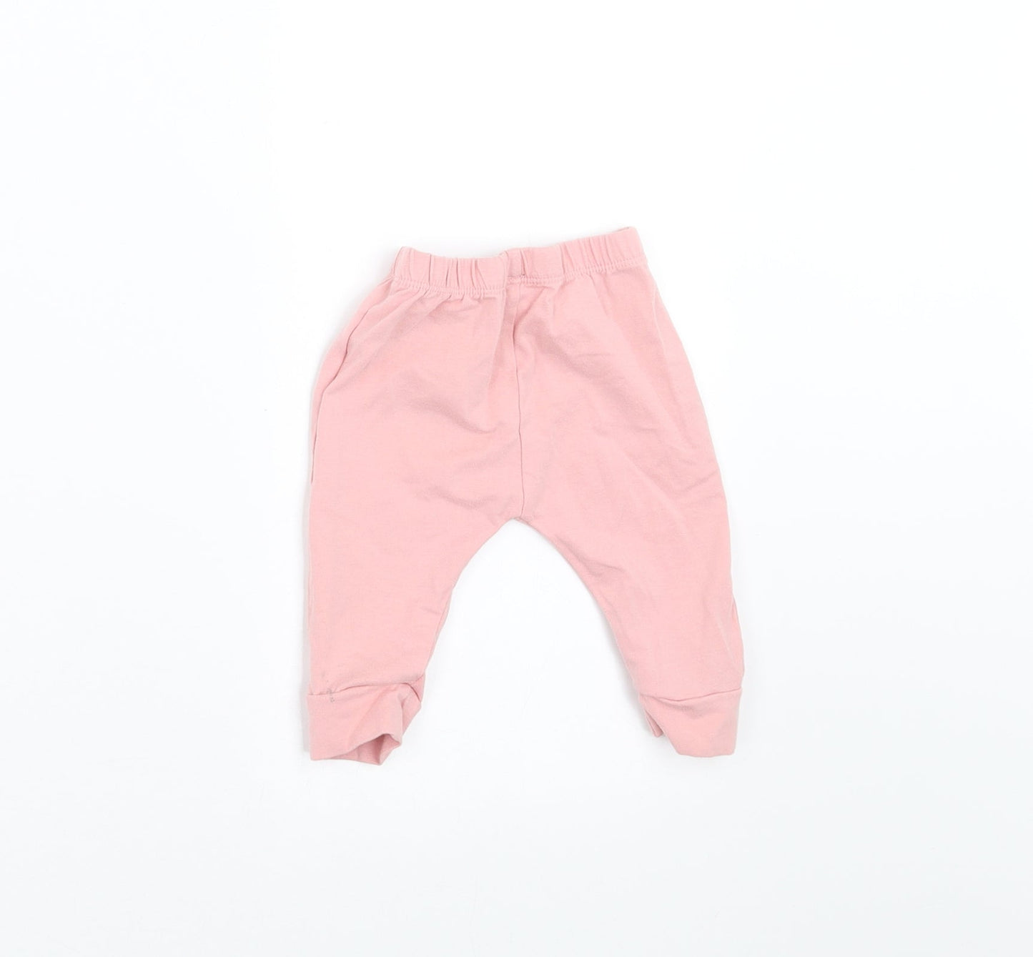 Preworn Girls Pink   Jogger Trousers Size 3-6 Months