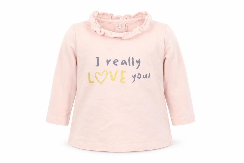 Matalan Girls Pink   Basic T-Shirt Size 0-3 Months  - I really love you