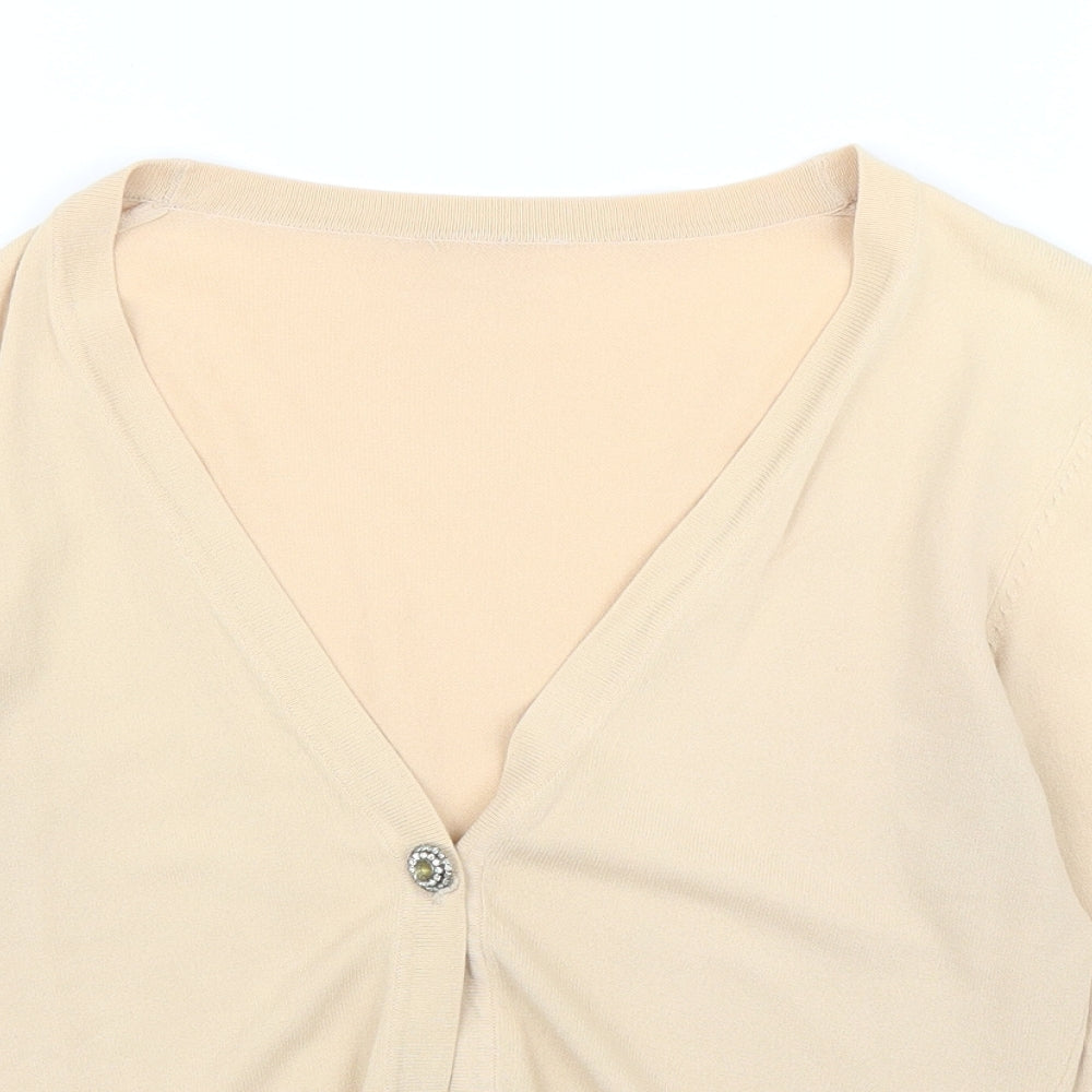 Preworn Womens Beige   Cardigan Jumper Size M