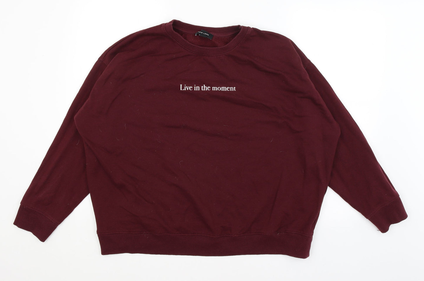 New Look Womens Red   Pullover Jumper Size L  - Live in the moment