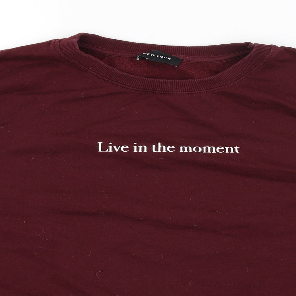 New Look Womens Red   Pullover Jumper Size L  - Live in the moment