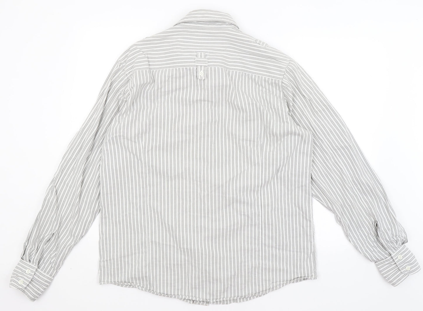 Preworn Mens Grey Striped   Button-Up Size XL