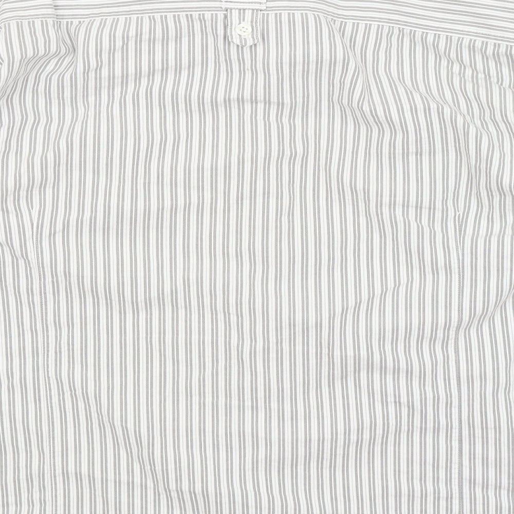 Preworn Mens Grey Striped   Button-Up Size XL