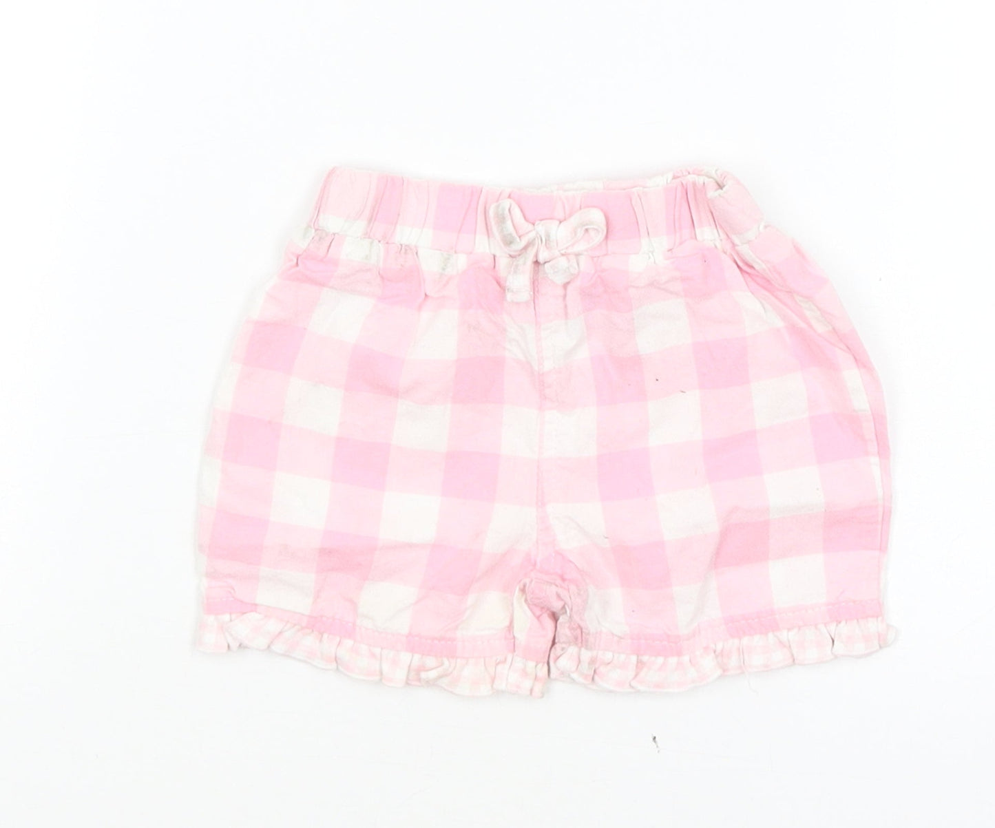 Bebe Cool Baby Pink Check  Cropped Trousers Size 3-6 Months