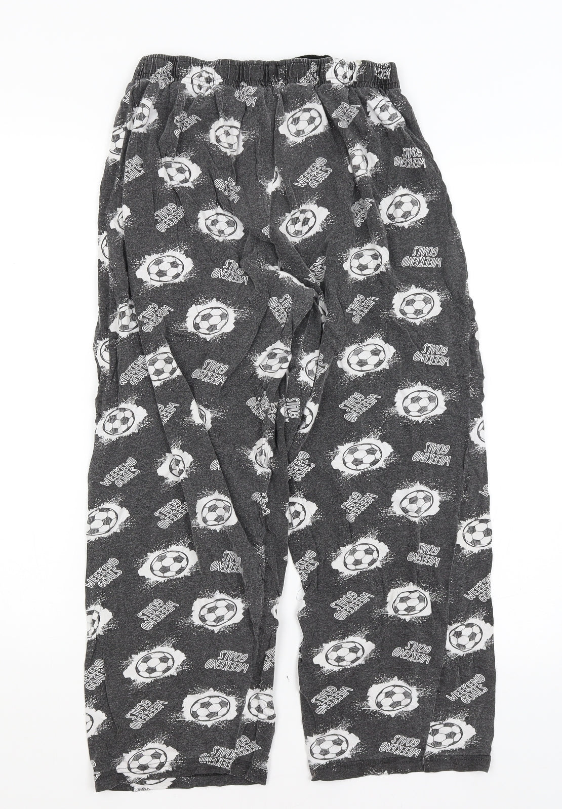 B&M Boys Grey Solid   Pyjama Pants Size L  - Football