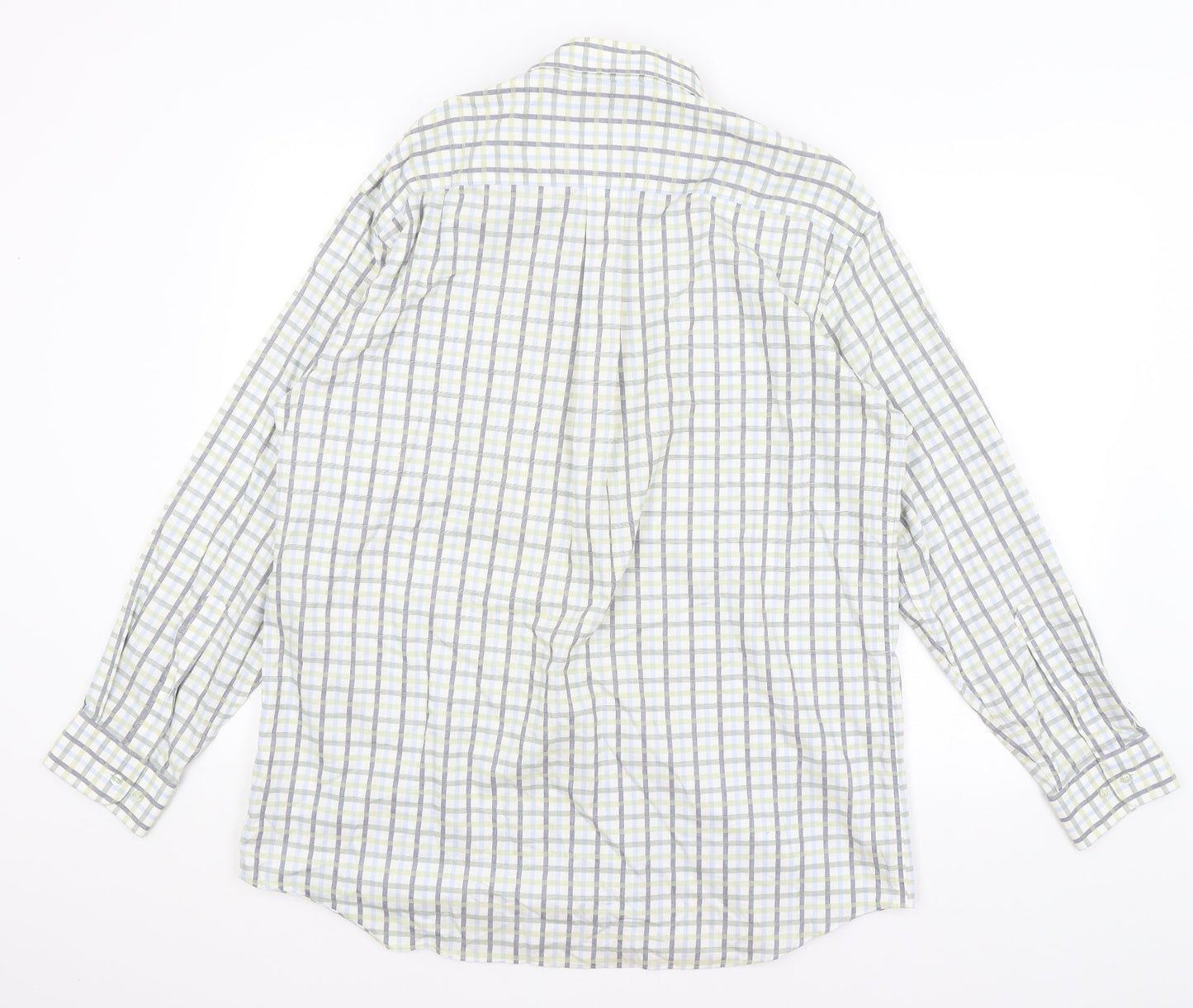 Kirkland Mens White Check   Button-Up Size L
