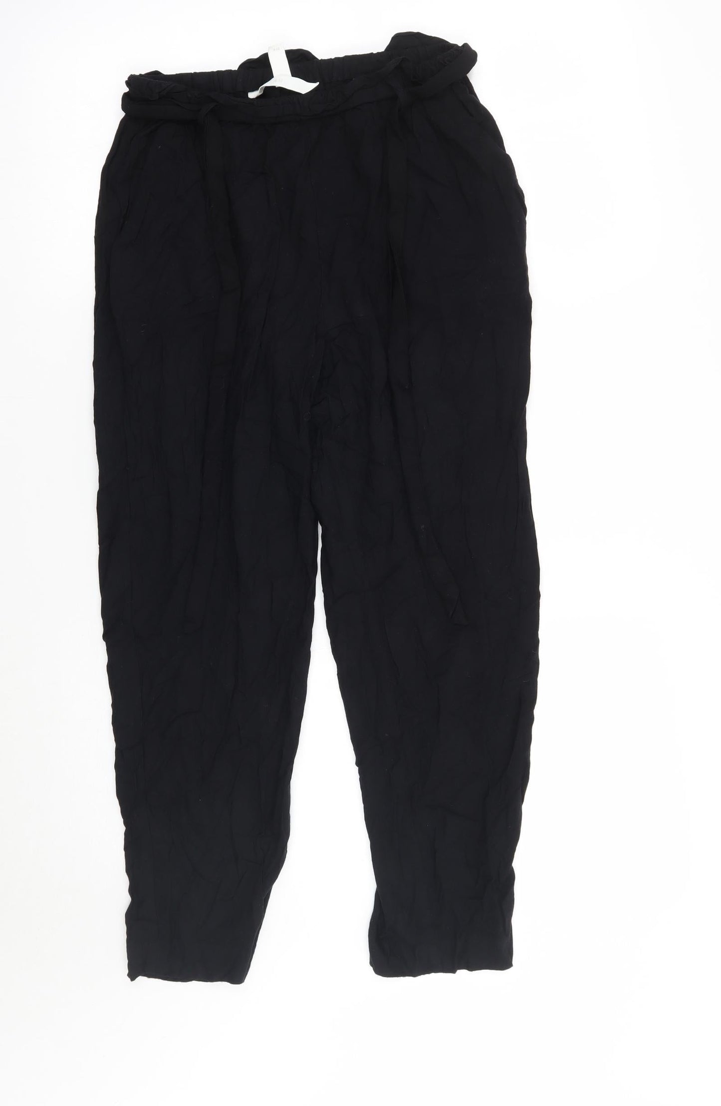 H&M Womens Black   Cropped Trousers Size 4 L25 in