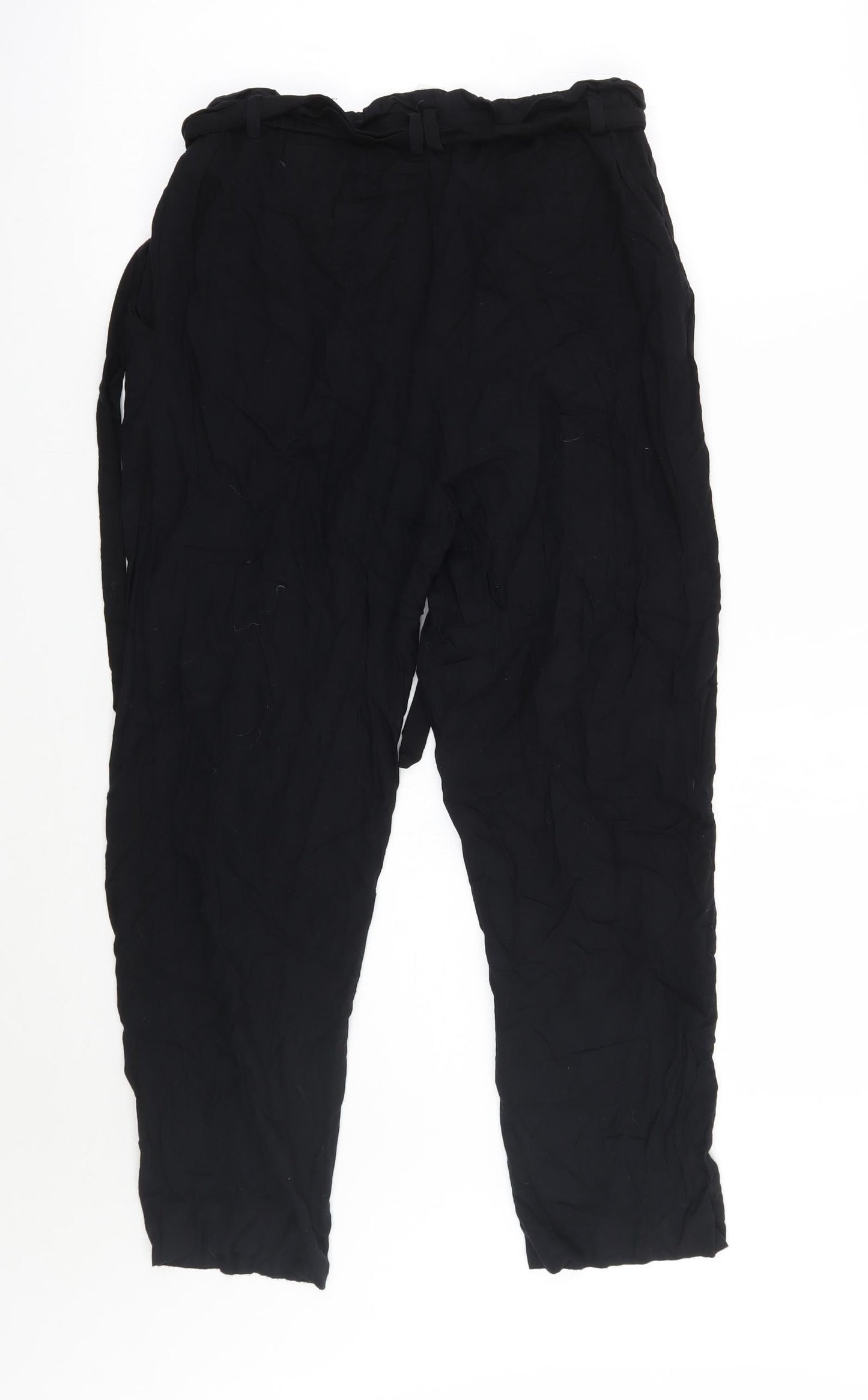 H&M Womens Black   Cropped Trousers Size 4 L25 in