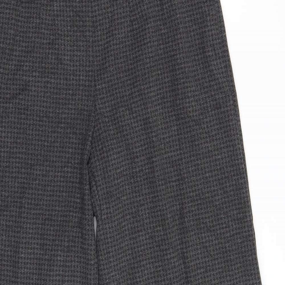 Marks and Spencer Womens Grey Check  Trousers  Size 10 L28 in