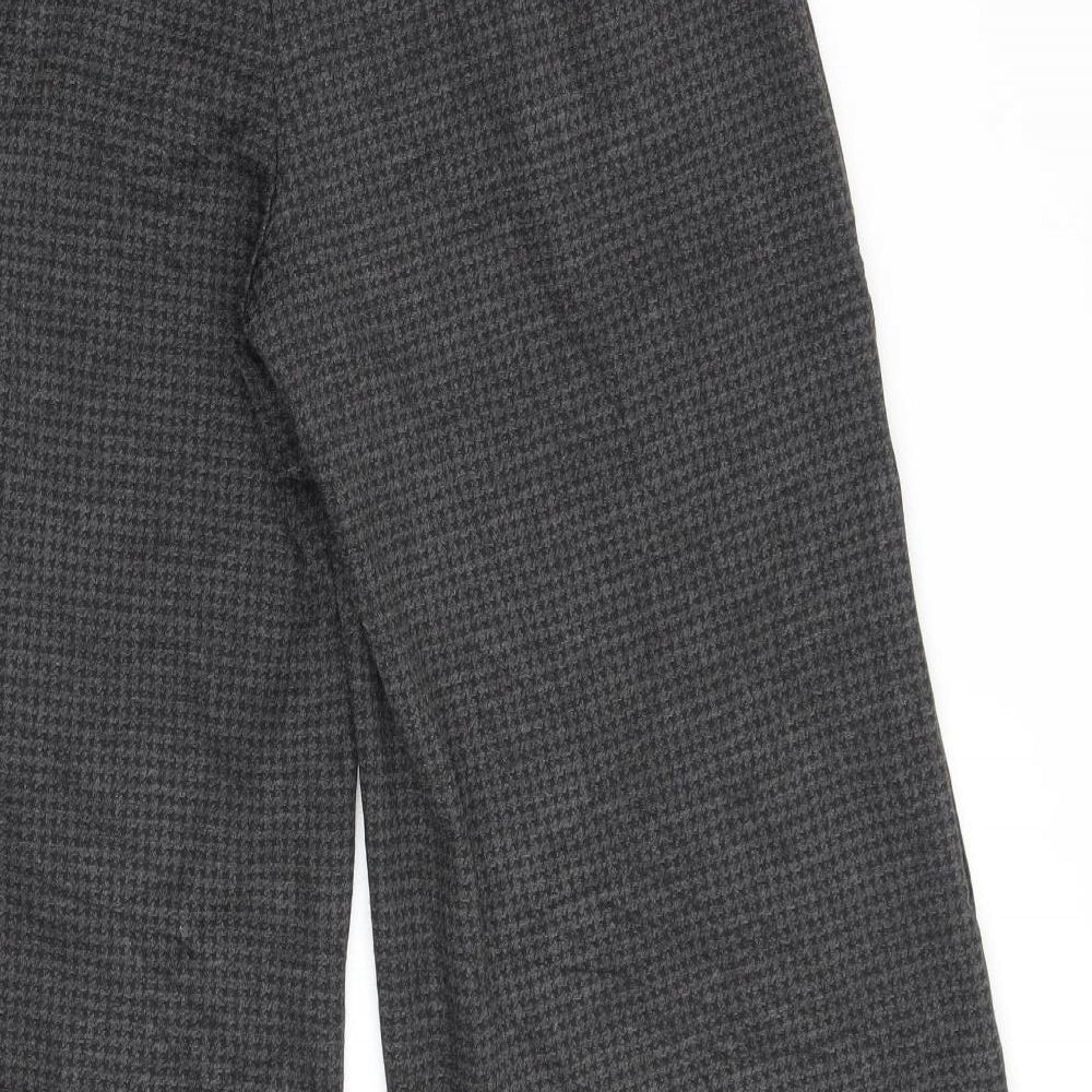 Marks and Spencer Womens Grey Check  Trousers  Size 10 L28 in