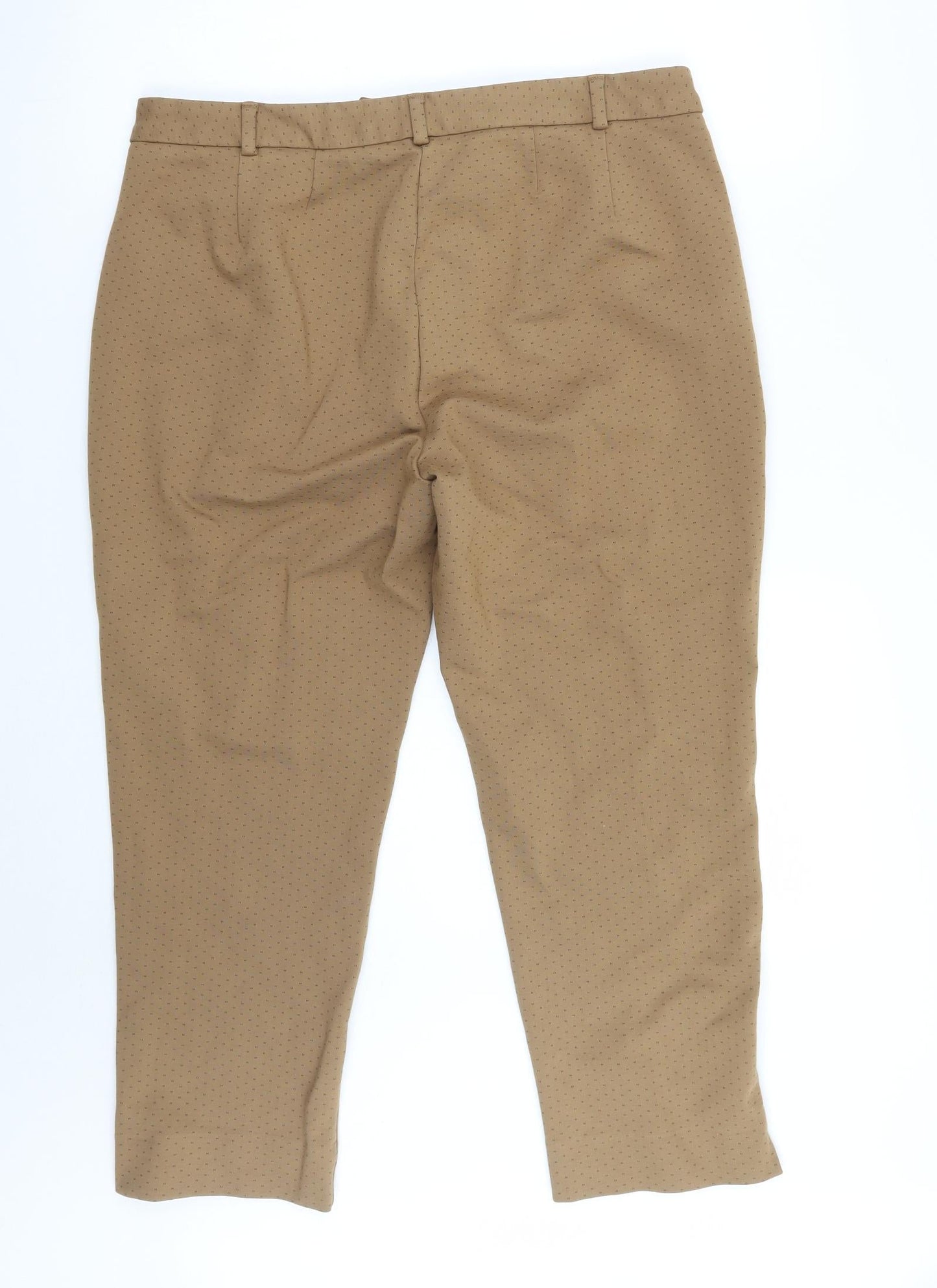 Marks and Spencer Womens Brown Geometric  Trousers  Size 16 L24 in