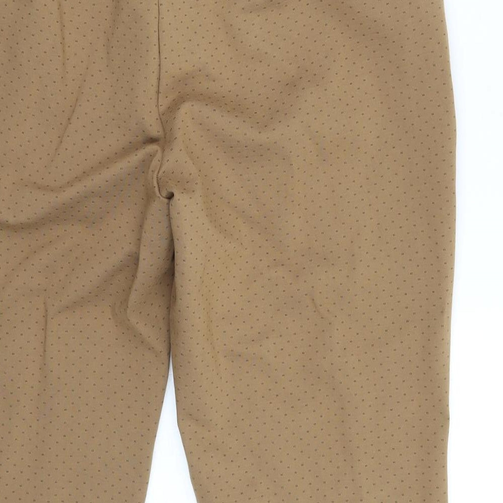 Marks and Spencer Womens Brown Geometric  Trousers  Size 16 L24 in