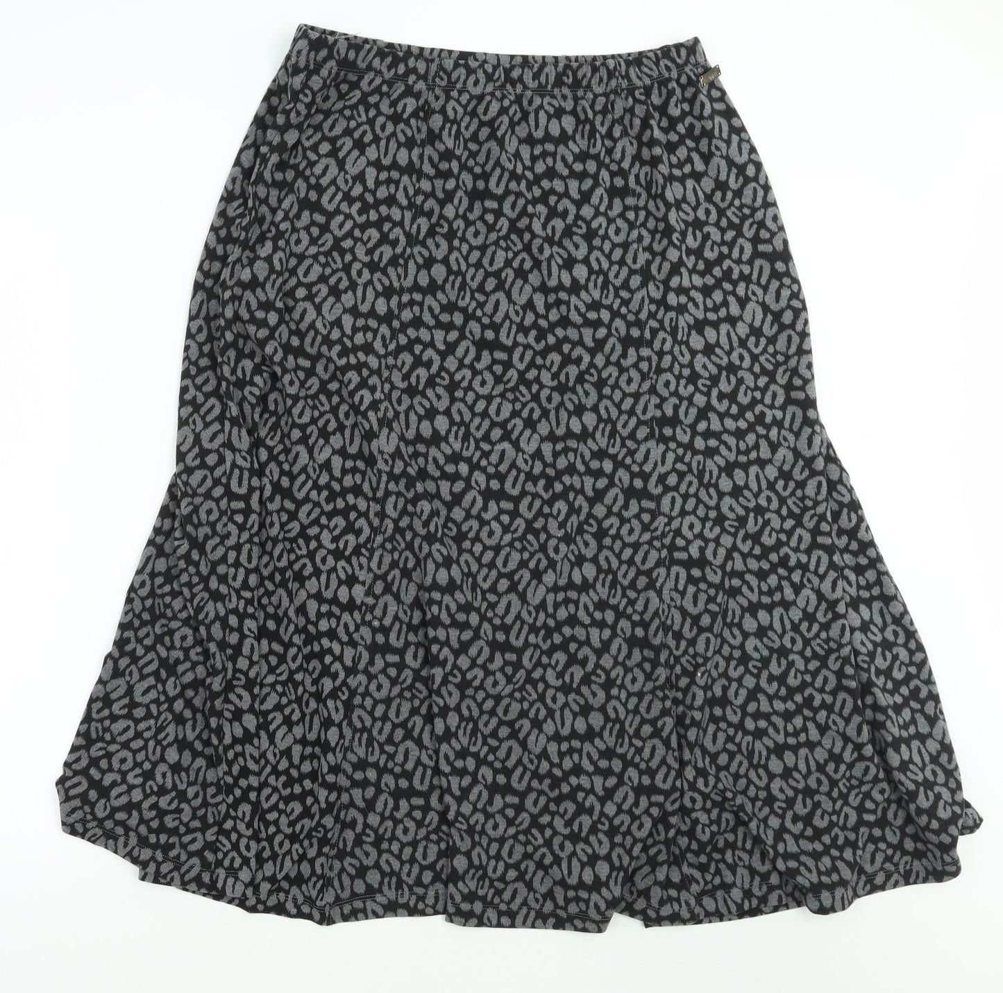 Tigi Womens Grey Animal Print  A-Line Skirt Size 14