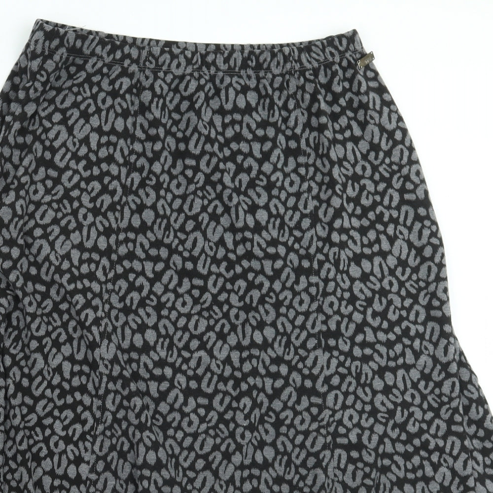 Tigi Womens Grey Animal Print  A-Line Skirt Size 14