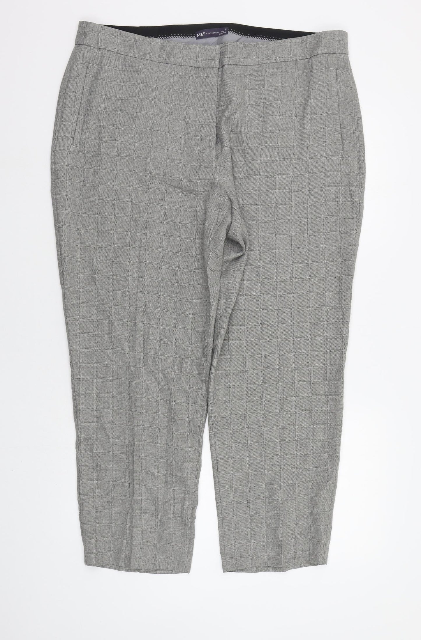 Marks and Spencer Womens Grey   Trousers  Size 18 L25 in