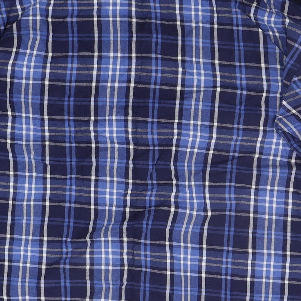 TU Mens Blue Check   Button-Up Size S