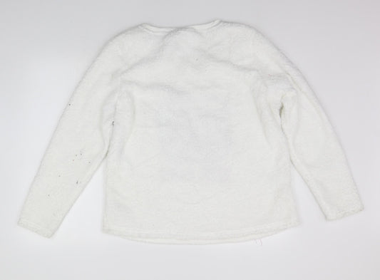 Disney Womens White Solid  Top Pyjama Top Size 16