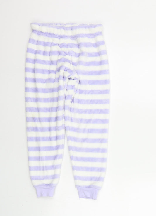 Marks and Spencer Girls Purple Striped  Top Pyjama Pants Size 7-8 Years