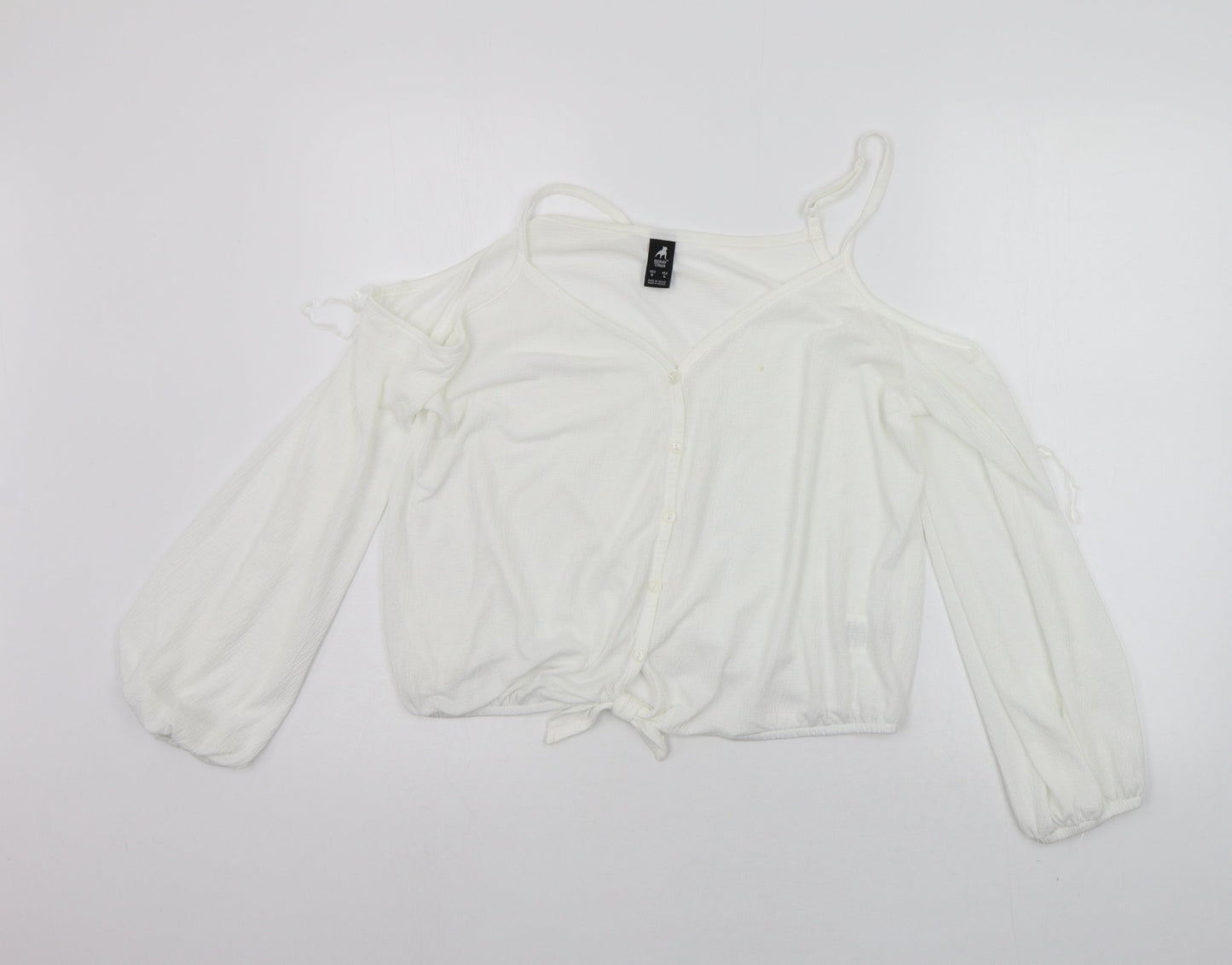 cuidado perro Womens White   Basic Blouse Size 14