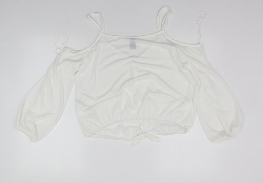cuidado perro Womens White   Basic Blouse Size 14