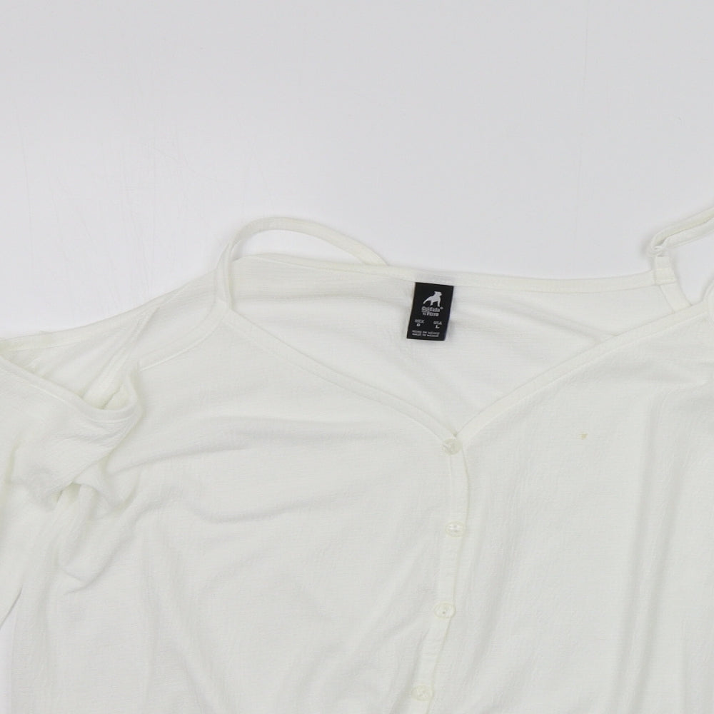 cuidado perro Womens White   Basic Blouse Size 14