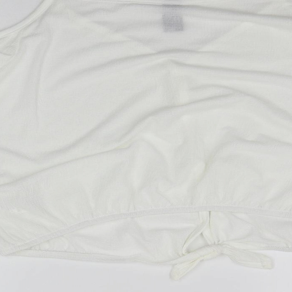 cuidado perro Womens White   Basic Blouse Size 14