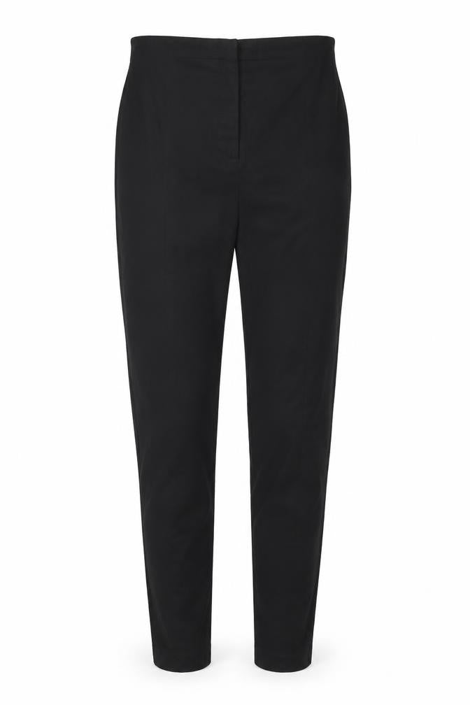 Front view of ASOS women’s black trousers, size UK 6, 27-inch leg