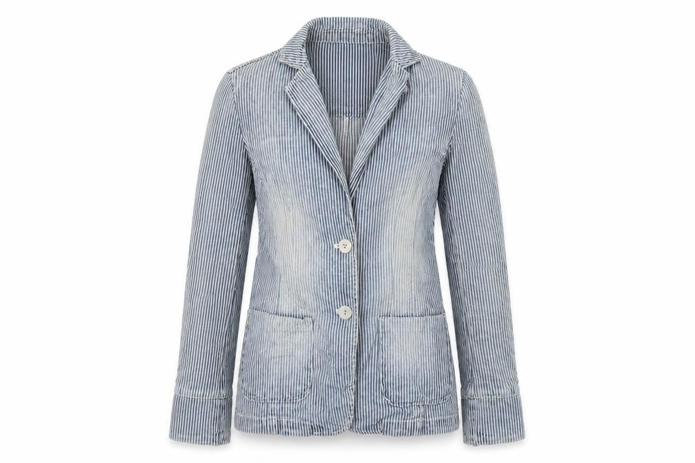 Marks & Spencer Womens Blue Striped  Jacket  Size 8