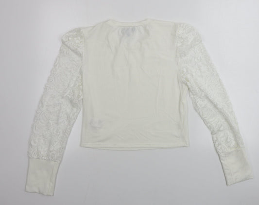 Pink Vanilla  Womens Ivory   Basic T-Shirt Size L