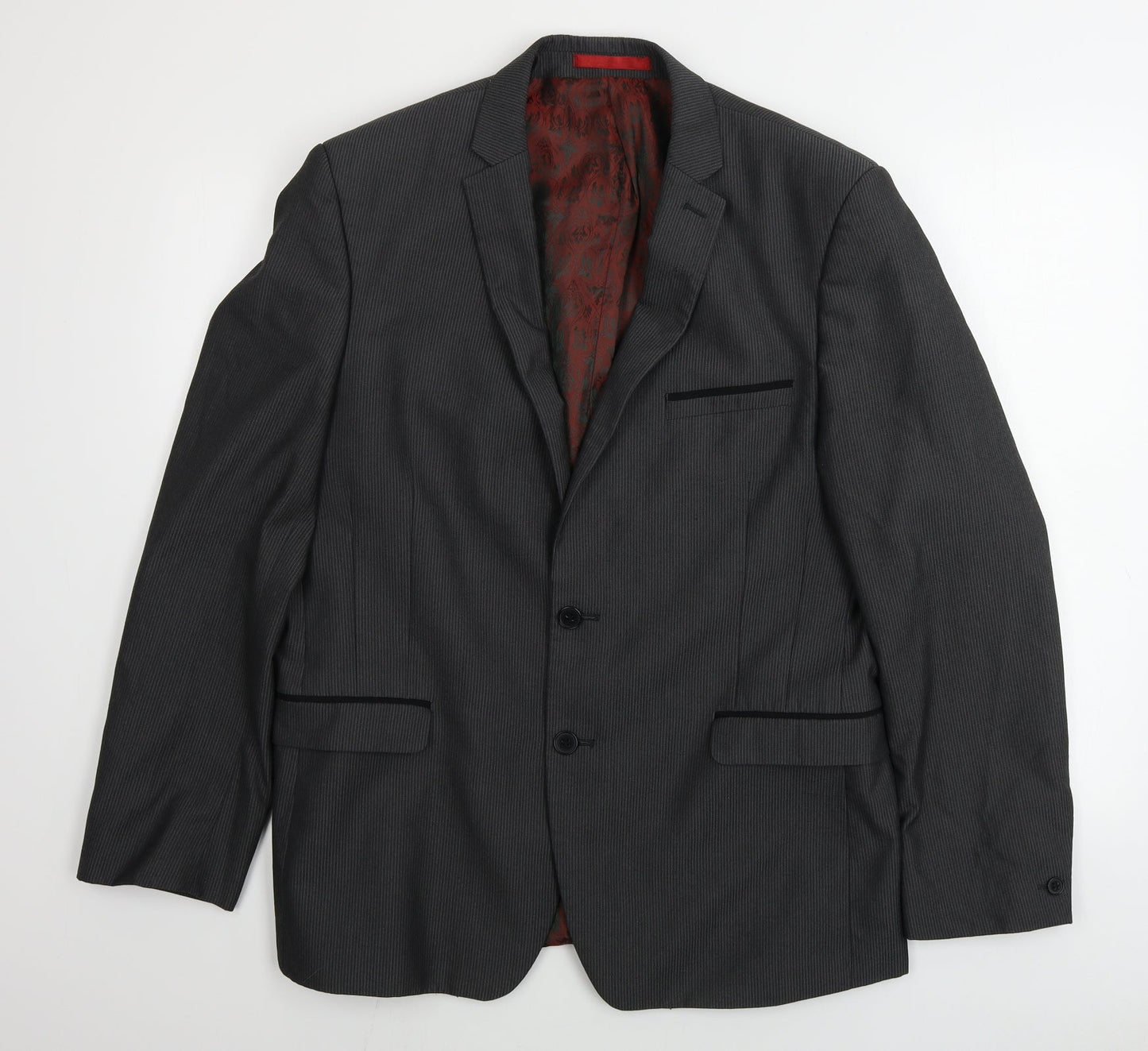 Red Herring  Mens Grey Striped  Jacket Blazer Size 44