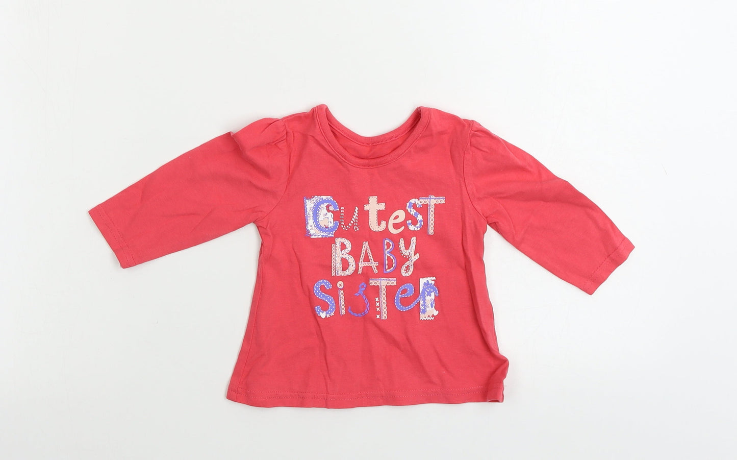 George  Girls Red   Basic T-Shirt Size 6-9 Months