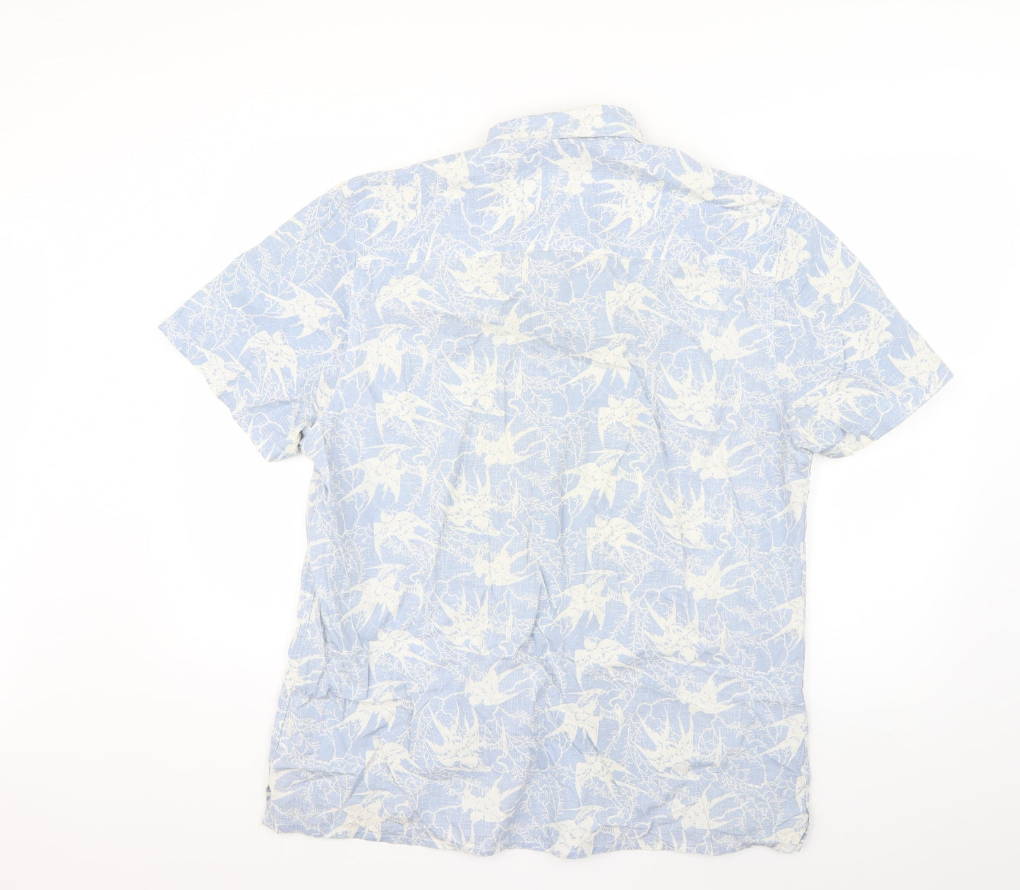 ACW85 Mens Blue Geometric   Button-Up Size L