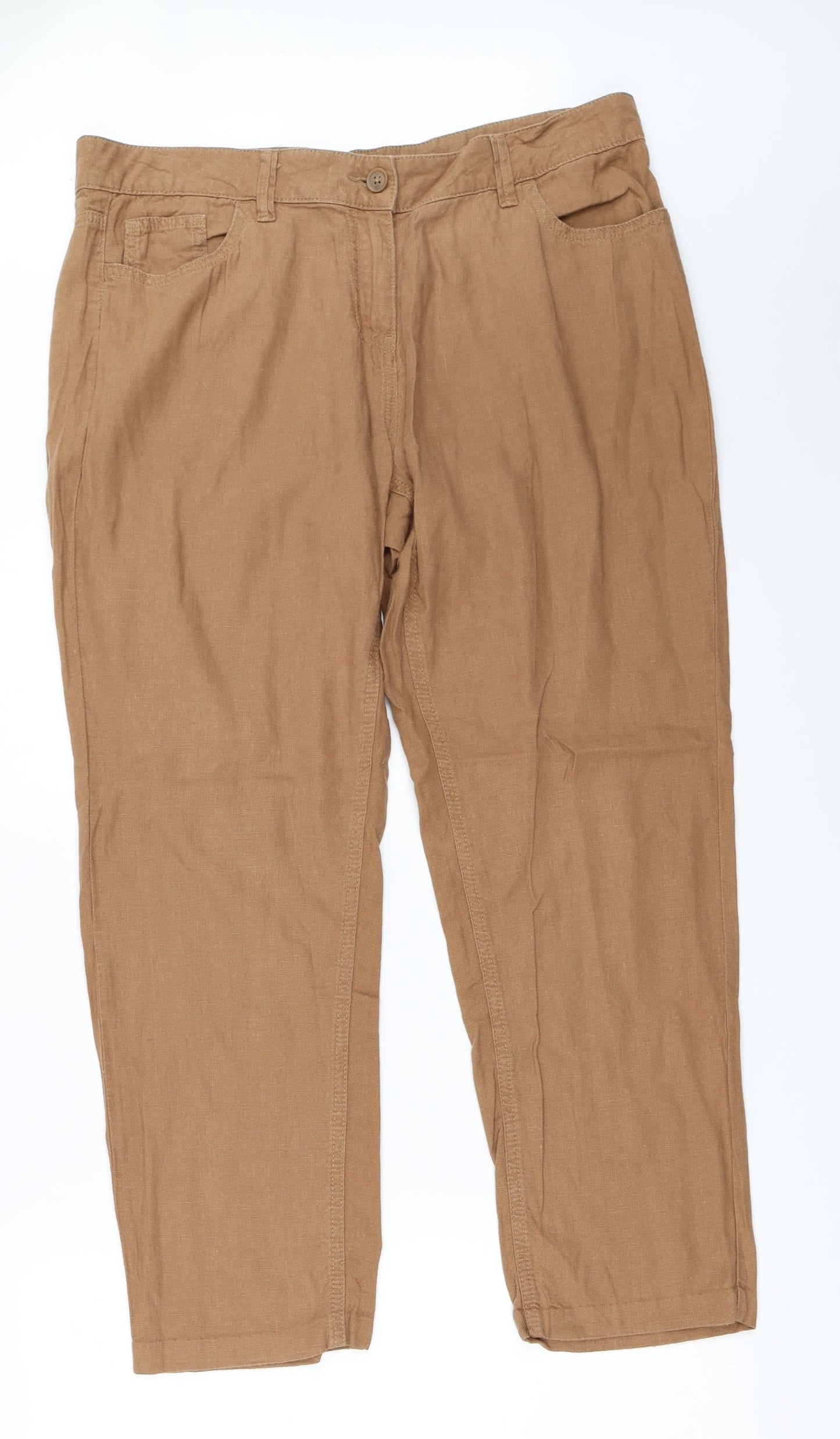 NEXT Womens Brown   Trousers  Size 14 L28 in